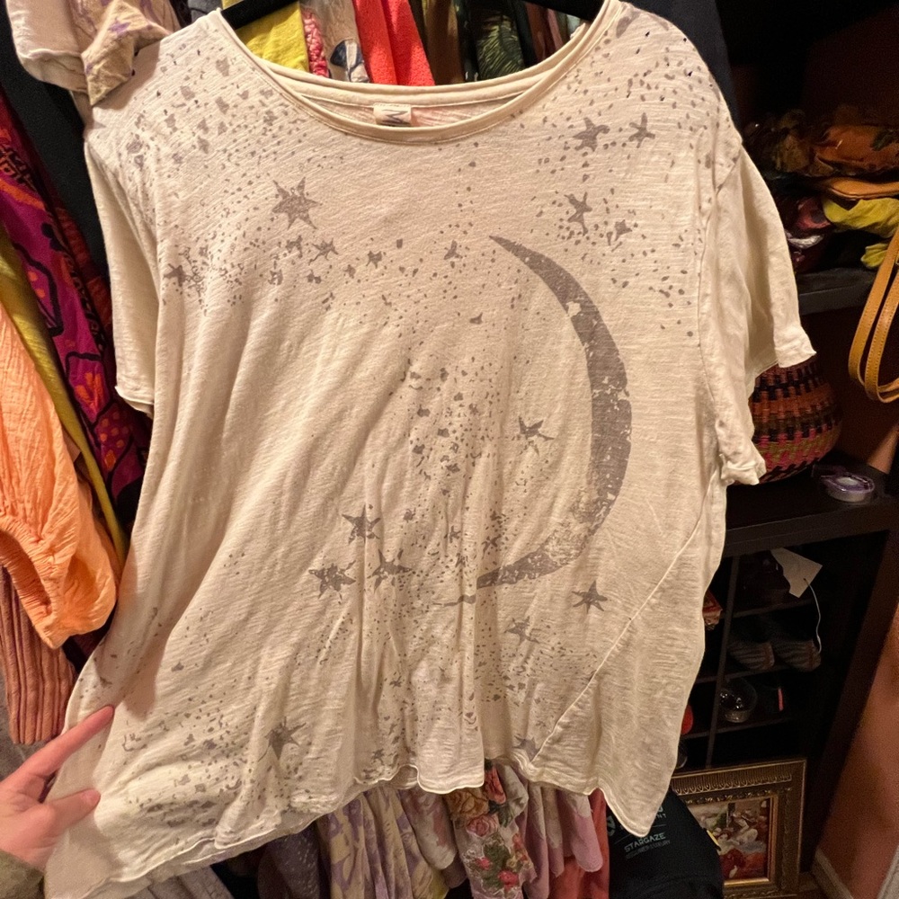 Magnolia Pearl Crescent Moon & Stars Boyfriend Cut Tee